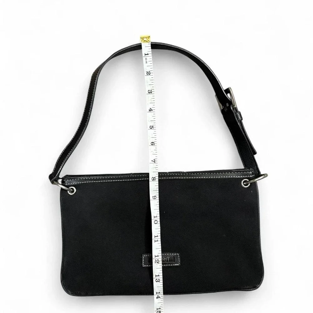 Esprit Black Canvas Baguette Shoulder Bag Y2K